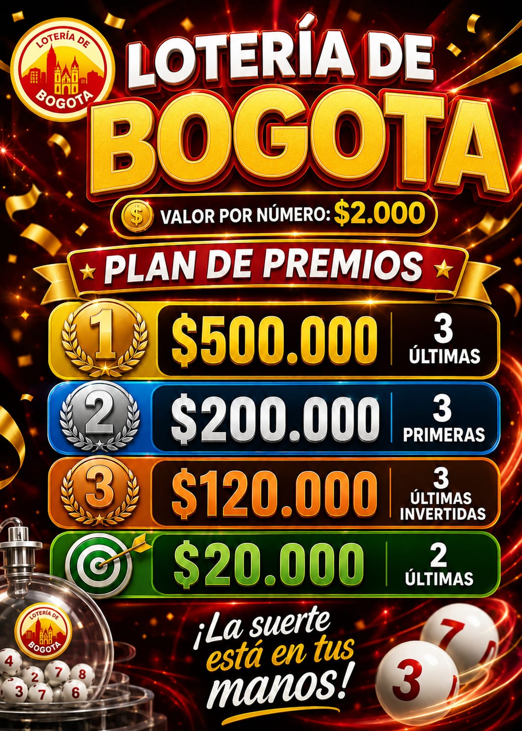 Sorteo con Loter&iacute;a de Bogot&aacute;